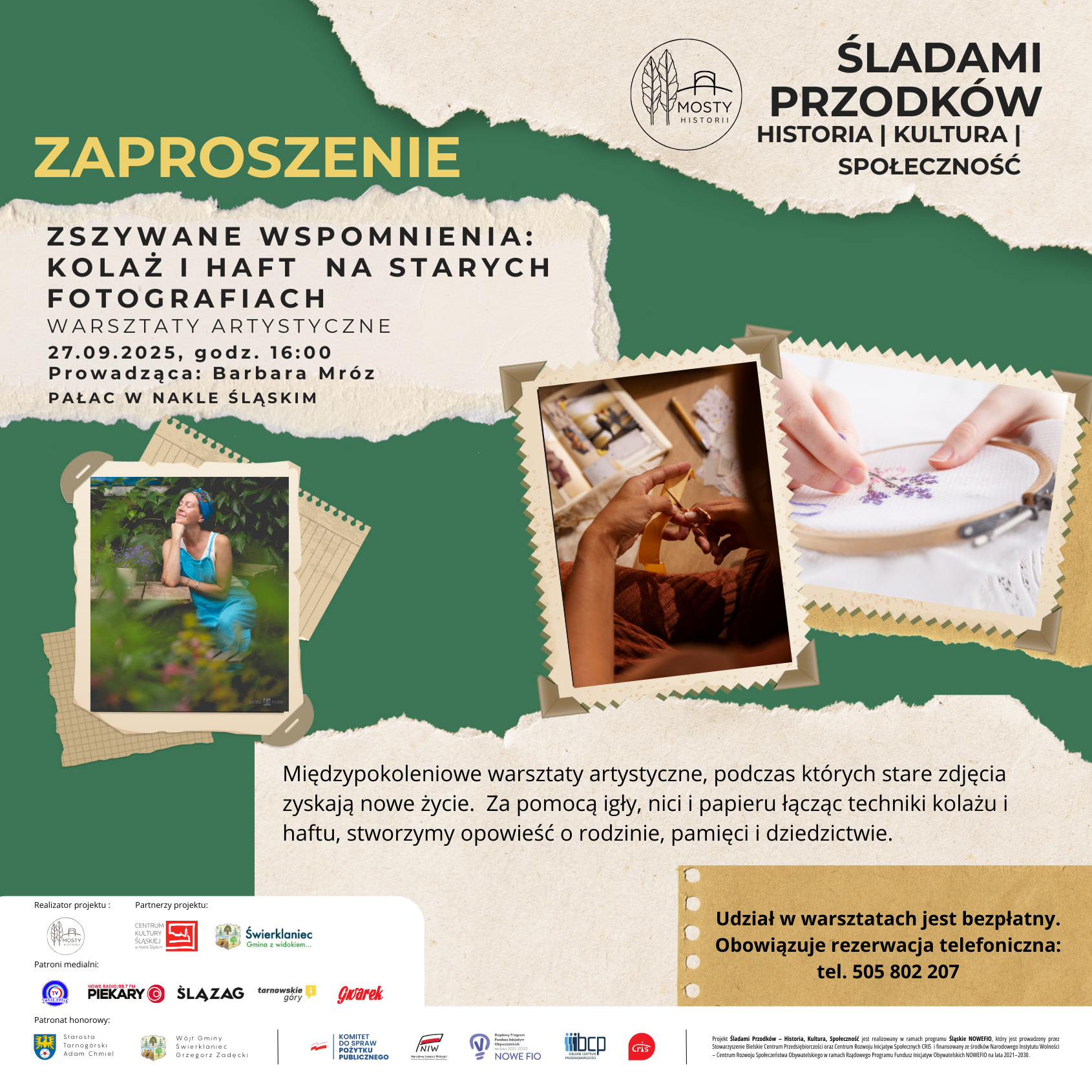 Zdjęcie: Warsztaty - Zszywane wspomnienia: kolaż i haft na starych fotografiach
