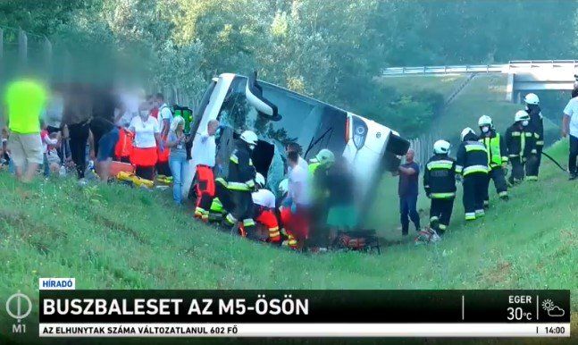 Na autostradzie na Węgrzech doszło do wypadku polskiego autokaru. Podróżowali nim mieszkańcy woj. śląskiego - galeria