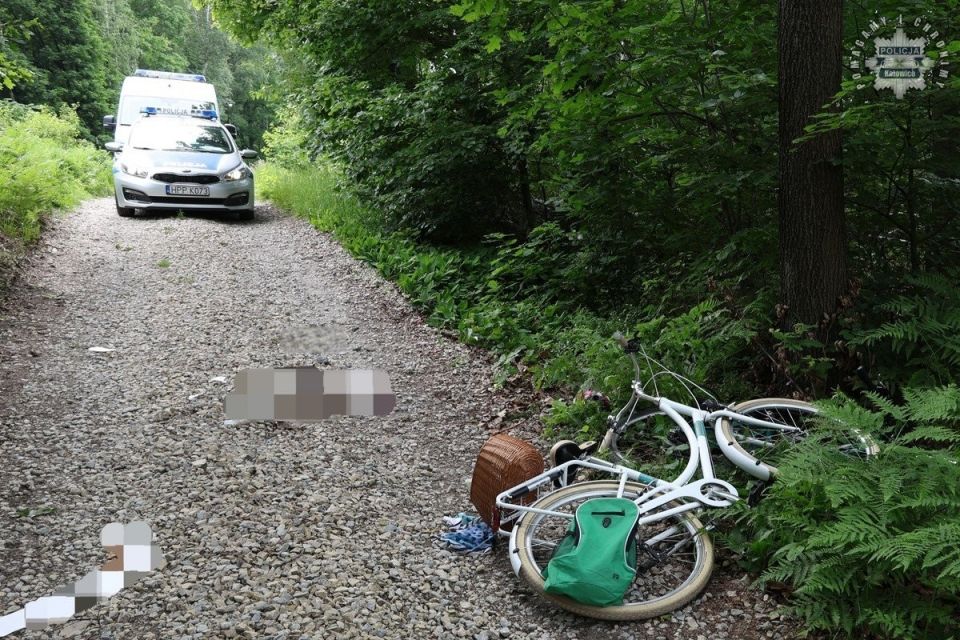 Tragiczny wypadek w katowickim lesie. 65-latka zmarła po upadku z roweru. - galeria