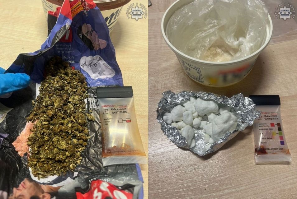 Dąbrowscy wywiadowcy przechwycili 370 porcji amfetaminy. 34-latek zatrzymany z narkotykami - galeria