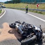 Wypadek motocyklisty na A1. Groźne zdarzenie w rejonie Żory-Rówień - galeria