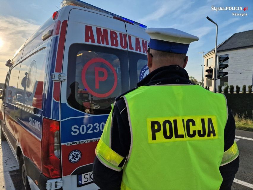56-latek z Katowic spowodował wypadek. W wyniku zdarzenia 80-latek trafił do szpitala! - galeria
