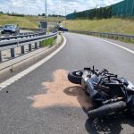 Wypadek motocyklisty na A1. Groźne zdarzenie w rejonie Żory-Rówień - galeria