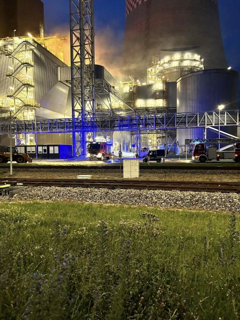 Pożar w Elektrowni Jaworzno / fot. Fotografia Ratownicza Gabriel Wilk