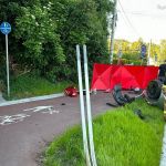 Zderzenie osobówki z rowerzystką w Łące! - galeria