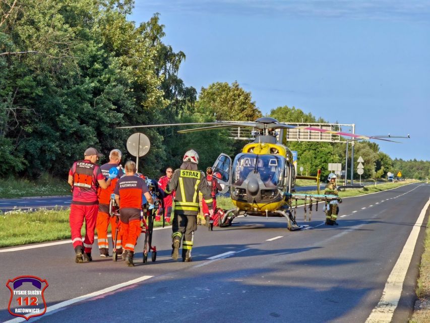 Groźny wypadek w Tychach. Lądował śmigłowiec LPR! - galeria