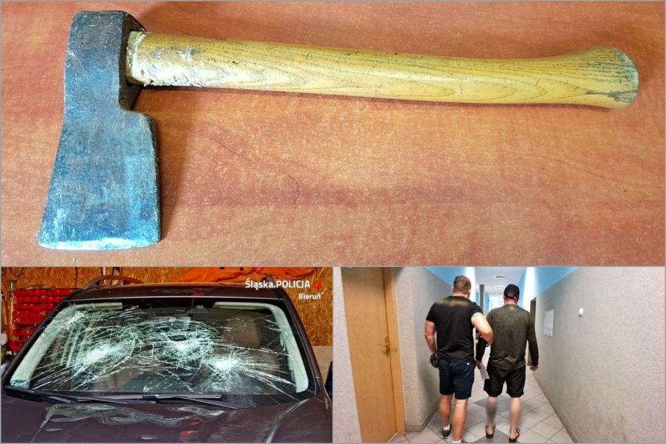 Siekierą w samochody i wyposażenie domu.46-latek z Bierunia groził żonie śmiercią - galeria