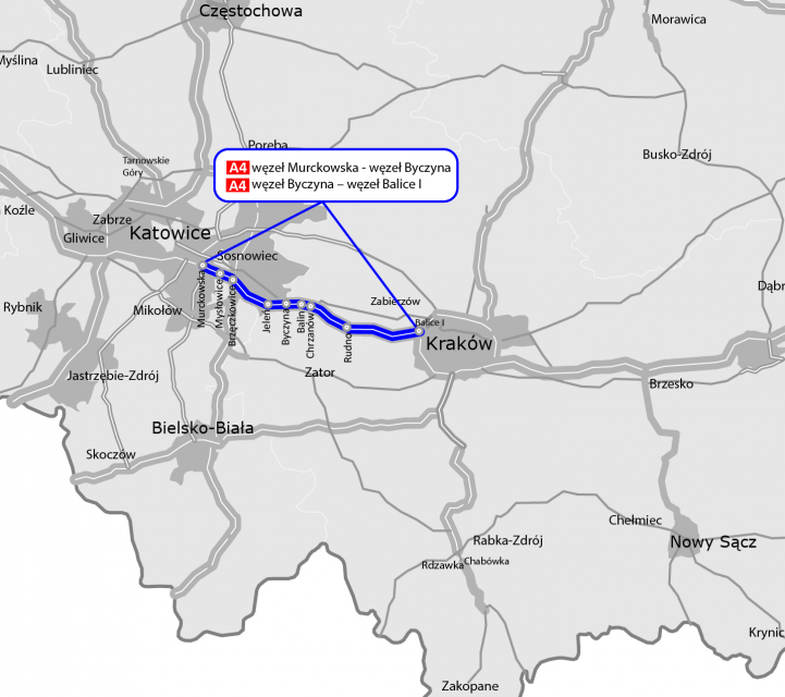 Autostrada A4 zostanie poszerzona! Będą trzy i cztery pasy ruchu na odcinku Kraków - Katowice - galeria