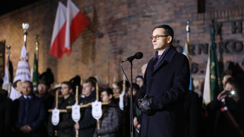 Premier Mateusz Morawiecki na obchodach rocznicy pacyfikacji strajku w kopalni Wujek