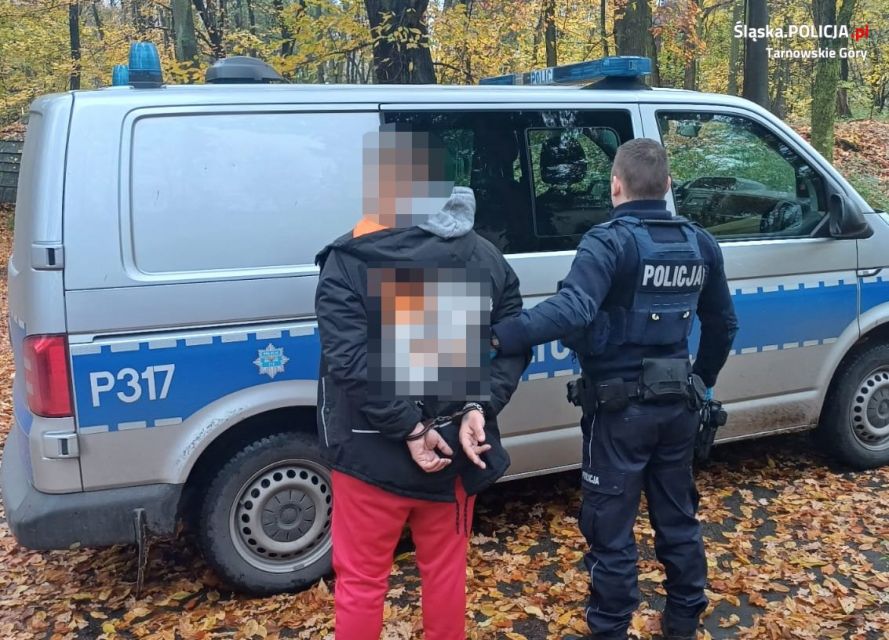 Tarnowskie Góry: Poszukiwany listem gończym uciekał przed policjantami! - galeria