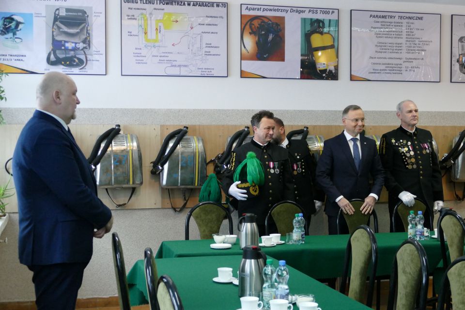 Prezydent Polski odwiedził kopalnię Sobieski w Jaworznie - galeria