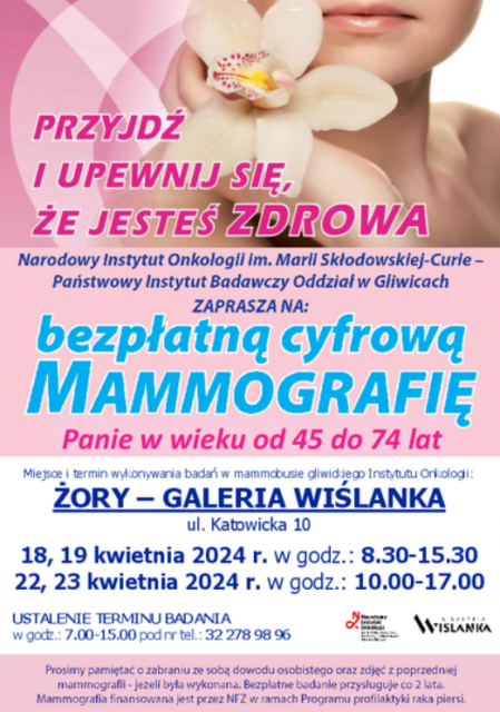 Bezpłatna mammografia przy Galerii Wiślanka - galeria