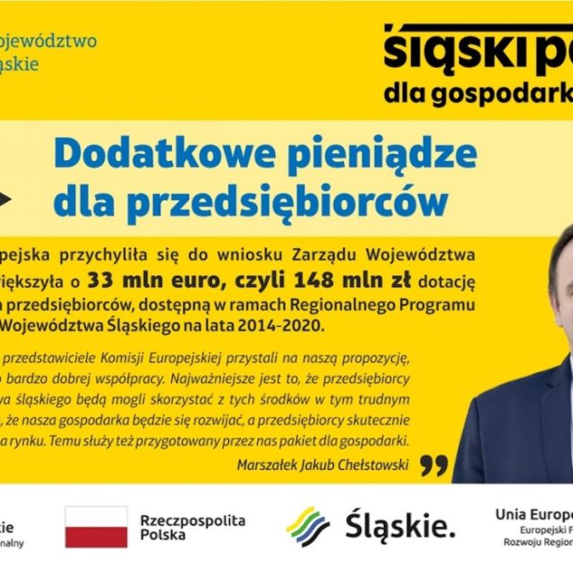 Śląskie: Dotacje dla przedsiębiorców zwiększone o 33 mln euro