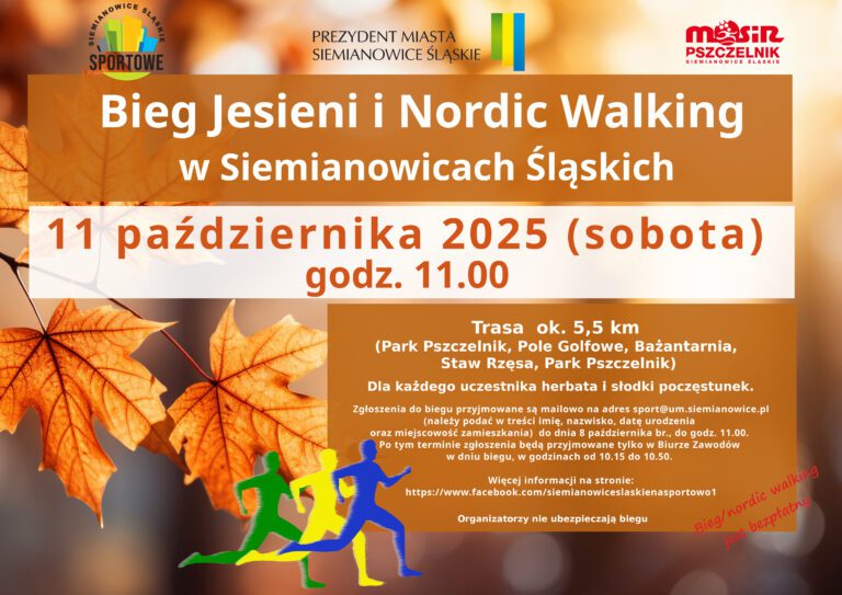 Jesienny bieg i nordic walking w Siemianowicach. XIX edycja w "Pszczelniku"